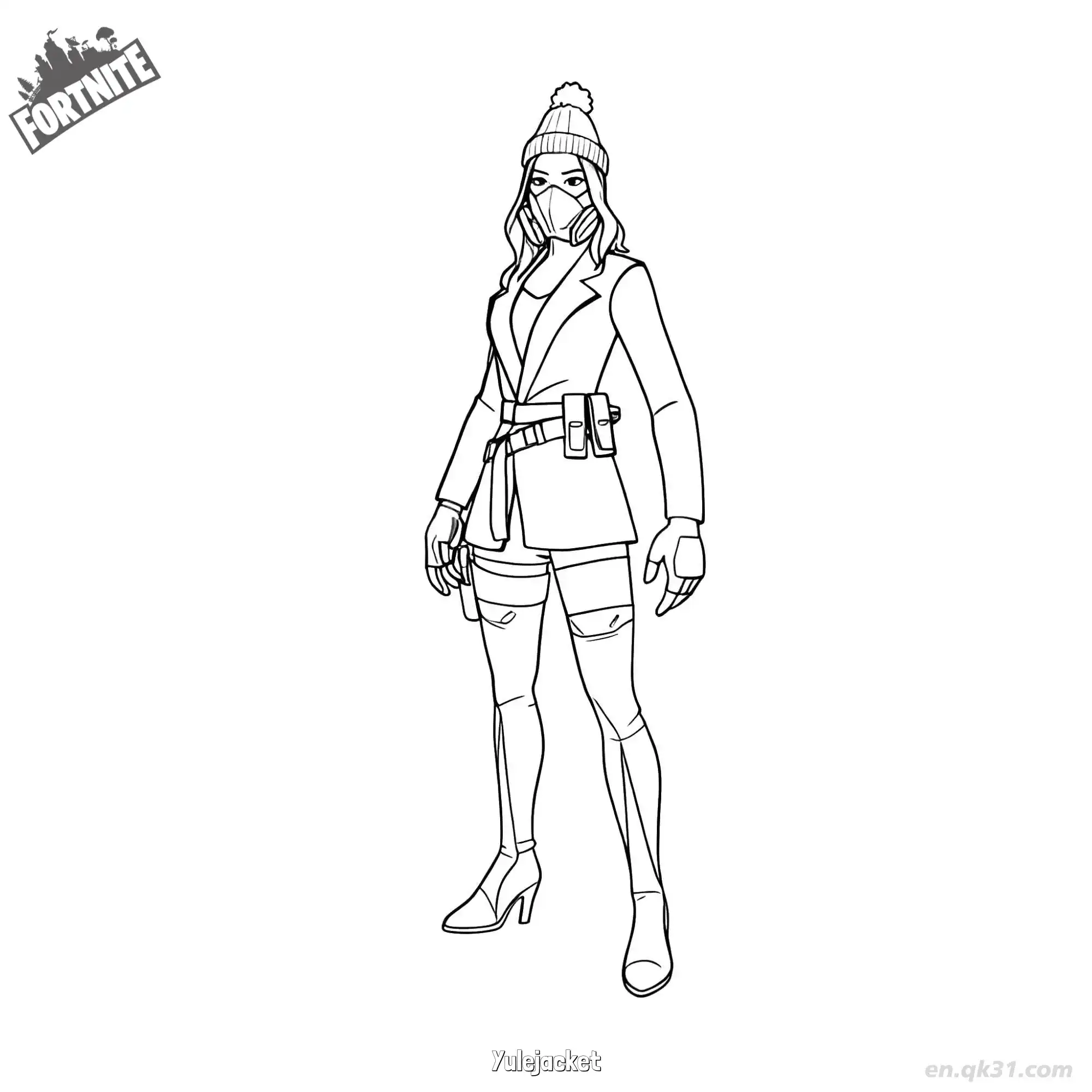 免费 圣诞夹克 02简笔画 素描 涂鸦 - 免费可打印堡垒之夜 下载PDF 简笔画涂色页